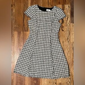 Eliza J Black and White Tweed Mini Dress